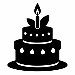 birthday cake isolated on white vector illustrator