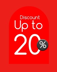 Vector illustration icon discount Up to 20%