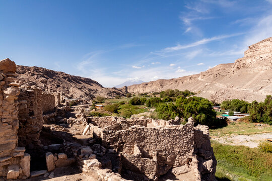 Atacame&ntilde;o fortress in the Lasana Valley, Loa River in the Atacama Desert