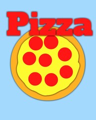 Vector illustration image pizza fast food 