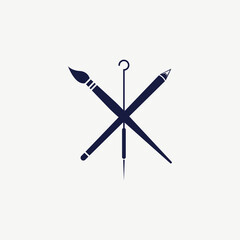 Minimalist Modern Painting Art Logo Icon Vector