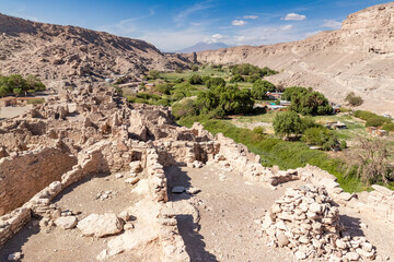 Atacameño fortress in the Lasana Valley, Loa River in the Atacama Desert