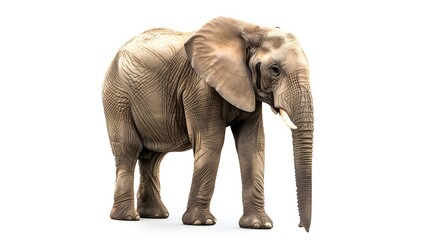 Obraz premium African elephant - Loxodonta africana female. Animals isolated on white background.