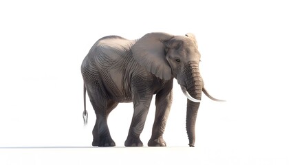 Obraz premium African elephant - Loxodonta africana female. Animals isolated on white background.