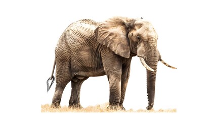 Obraz premium African elephant - Loxodonta africana female. Animals isolated on white background.