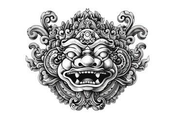 Fototapeta premium Black and White Mask Drawing