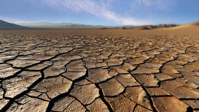 the ground cracked due to the long dry, hot drought