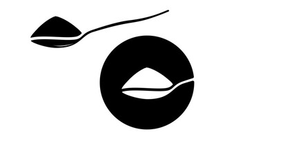 Sugar Spoon, black isolated silhouette