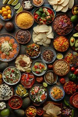 Fototapeta premium Table filled with diverse foods