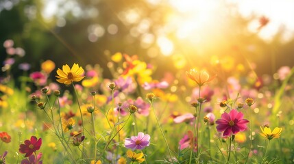 Beautiful meadow of speed well flowers close up, Afternoon time, whimsical and Idyllic nature