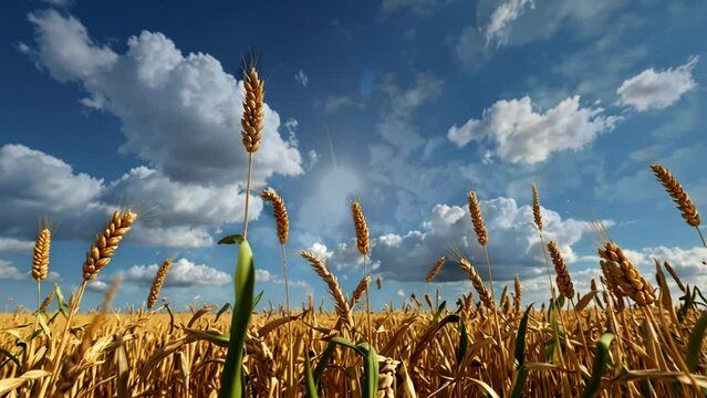 field of wheat sunlit
