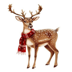 Christmas reindeer isolated on transparent or white background