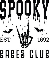 Fototapeta premium Halloween SVG PNG, Spooky Babes Club SVG