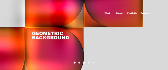 Circles and lines. Bright colorful geometry with glassmorphism effect. Vector Illustration For Wallpaper, Banner, Background, Card, Book Illustration, landing page