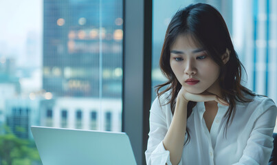 Fototapeta premium Businessman faces worries Disappointed in investing