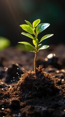 plant in the ground   HD 8K wallpaper Stock Photographic image
