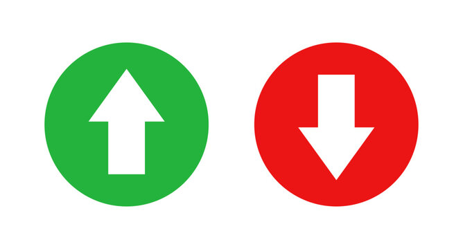 Arrow up and arrow down icon set