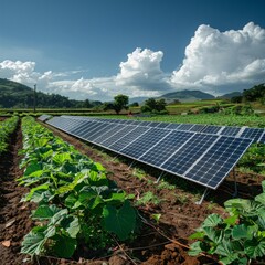 Solar cell for farmer in Thailand field, AI Generative