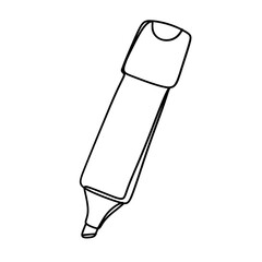 Highlighter marker pen one line art