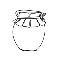 Jar of honey or jam one line art drawing 