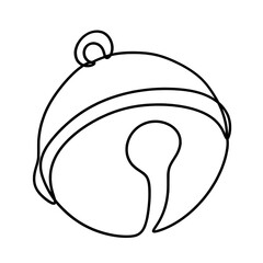 Jingle bell one line  art drawing 