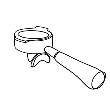 recommend clip art: Coffee portafilter for coffee machine one line art