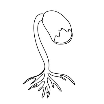 black line art sprout growing clip art preview