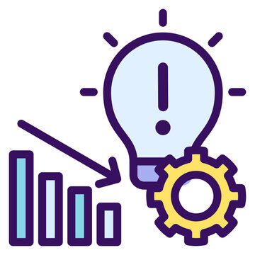 idea lightbulb gear graph down clip art preview