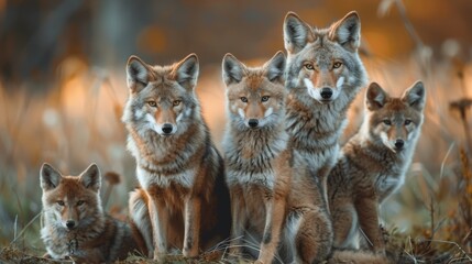 A family of coyotes that faithfully protect their territory