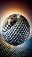 Form a black-to-white gradient with a grid pattern creating depth and movement.