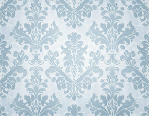 
Light blue damask pattern background with a light gray color, an elegant and sophisticated wallpaper design