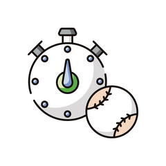 Baseball Time Watch vector icon