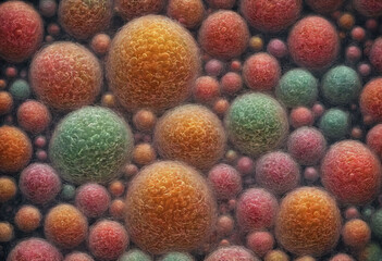 A microscopic view of Saccharomyces boulardi yeast, emphasizing its ability to multiply and spread rapidly in a given environment through the processes of budding and cell division . Generative AI 