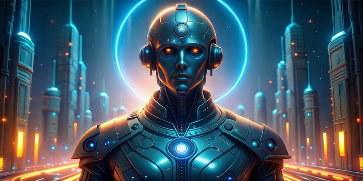 alien robot futuristic technology background illustration