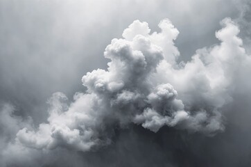 Obraz premium Dramatic cumulus cloudscape in black and white on gray sky weather