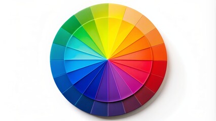 Obraz premium Vibrant eight-color wheel featuring bold primaries, calming secondaries, and subtle tertiaries set against a crisp, pristine white background.