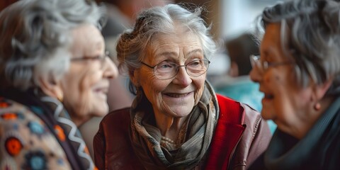 Elderly Women Bonding and Having Fun Together. Concept Friendship, Senior Activities, Positive Aging, Bonding, Fun Moments