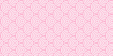 Overlapping Pattern Minimal diamond geometric waves spiral and abstract circle wave line. pink color seamless tile stripe geometric create retro square line backdrop white pattern background.