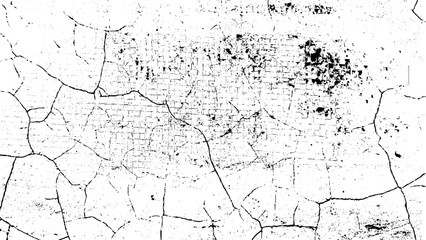 Scratched Grunge Urban Background Texture Vector. black and white image of a cracked wall, cracked white paint on a white background.
