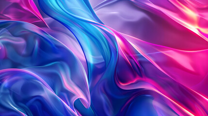 Obraz premium Ethereal Harmony: An Abstract Exploration of Light, Color, and Motion in a Serene Digital Landscape