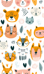 wallpaper, tiles or carpet cartoon illustrator, seamless pattern.