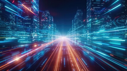 Obraz premium Technology Network Background, Generative AI