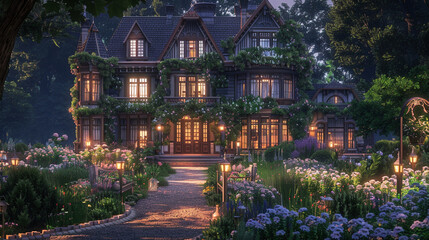 Fototapeta premium Old house in the night