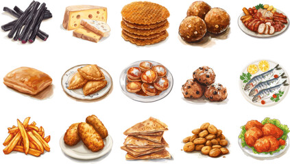 CUISINE SET IN COLOR STYLE, DUTCH CUISINE SET IN COLOR STYLE