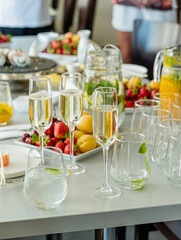 catering food on the wedding table