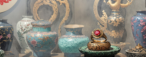 Ruby ring in window display