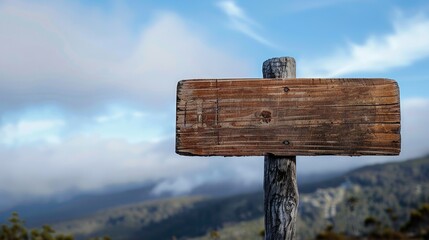 Naklejka premium Wooden sign with a backdrop of the sky in Tasmania