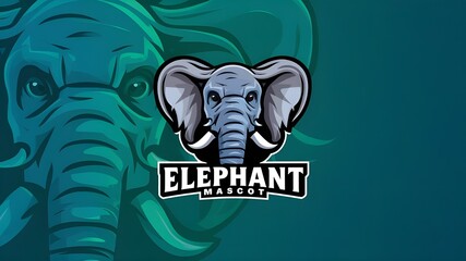 Fototapeta premium Strong and Majestic Elephant Mascot Logo on Clean Background.