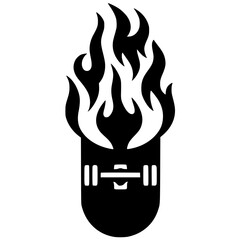 Fiery skateboard silhouette © Breck