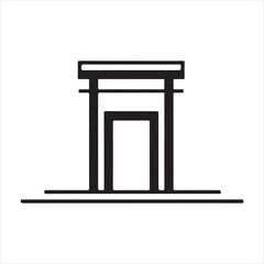 mosque single Line Icon Vector Design outline
